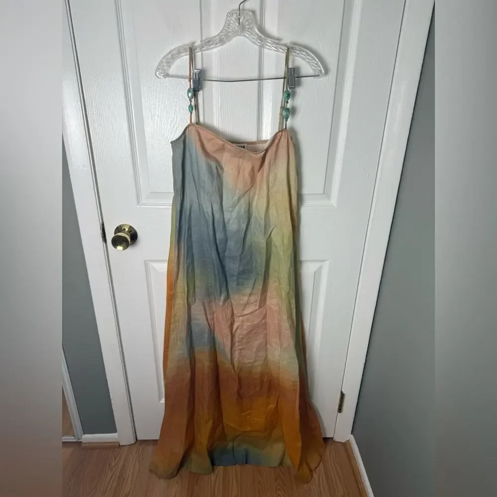 Staud Laura Linen Maxi Dress in Pastel Clouds M - Picture 3 of 12